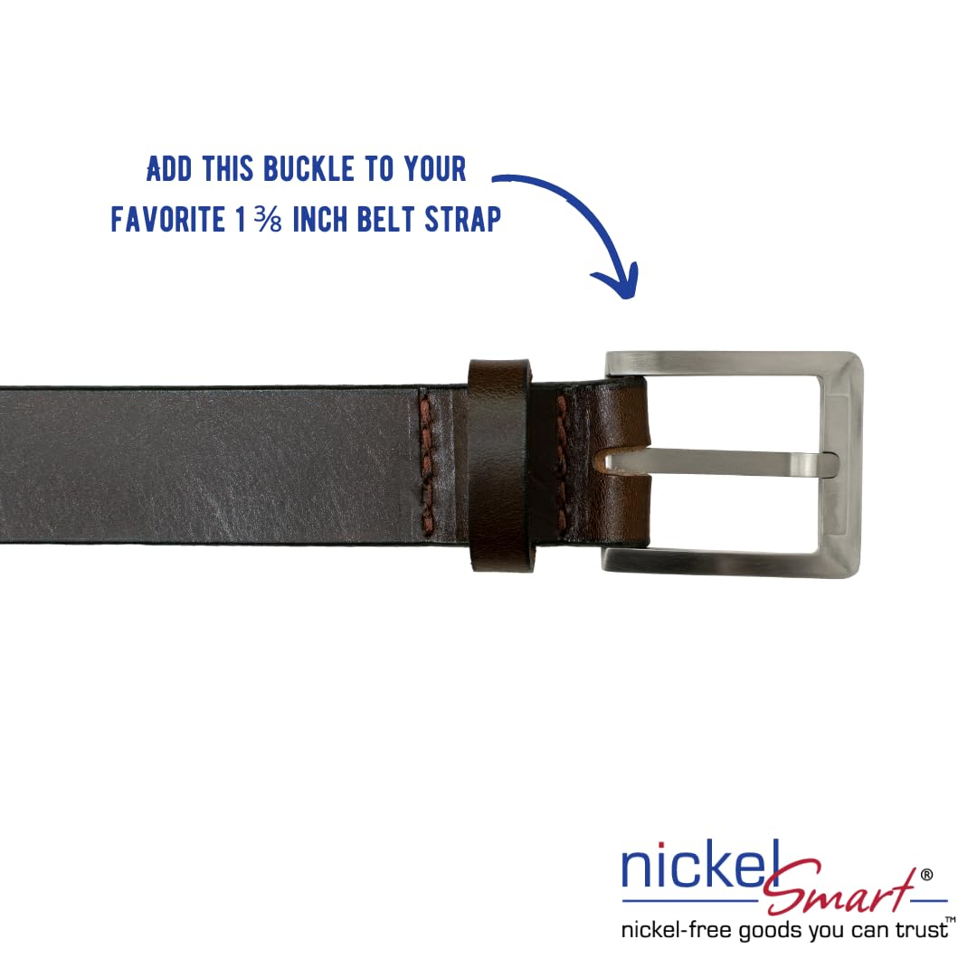 Add this buckle to your favorite 1 3/8" belt strap. Nickel Smart. Nickel-free goods you can trust.