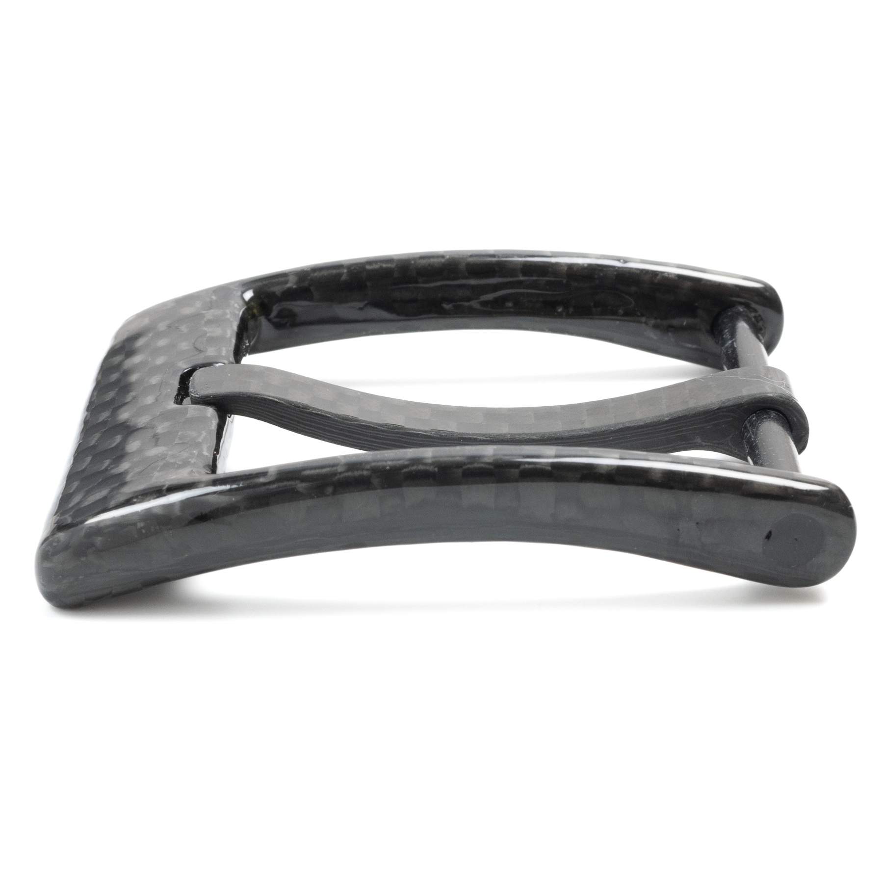Carbon Fiber Square Wide Pin Buckle. Arched buckle with squared off corners.