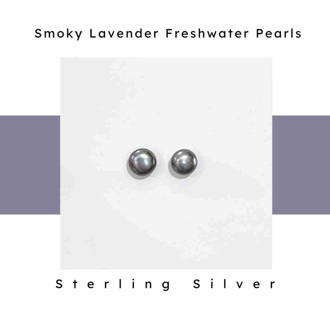 Smoky Lavender Freshwater Pearls. Sterling Silver.