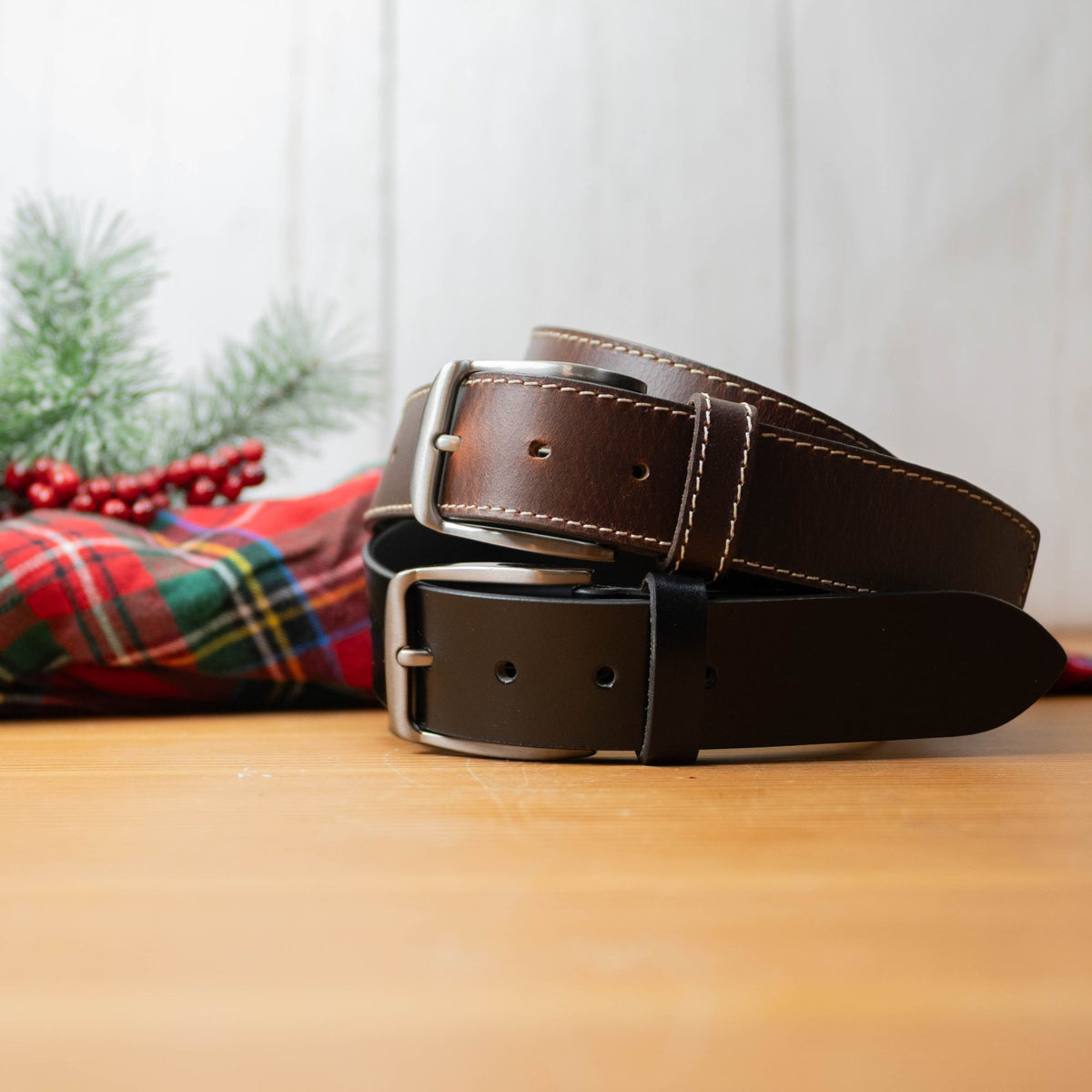 Slick City Leather Belt Set | Nickel Free Buckles