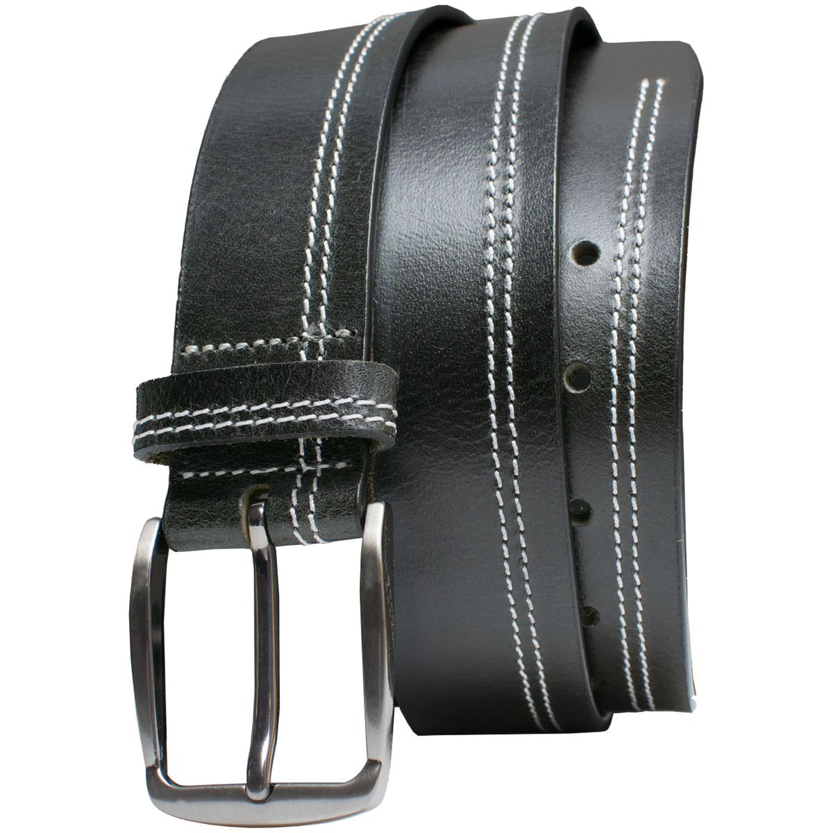 Millennial Black Belt (Stitched) | Hypoallergenic & Top Grain Leather