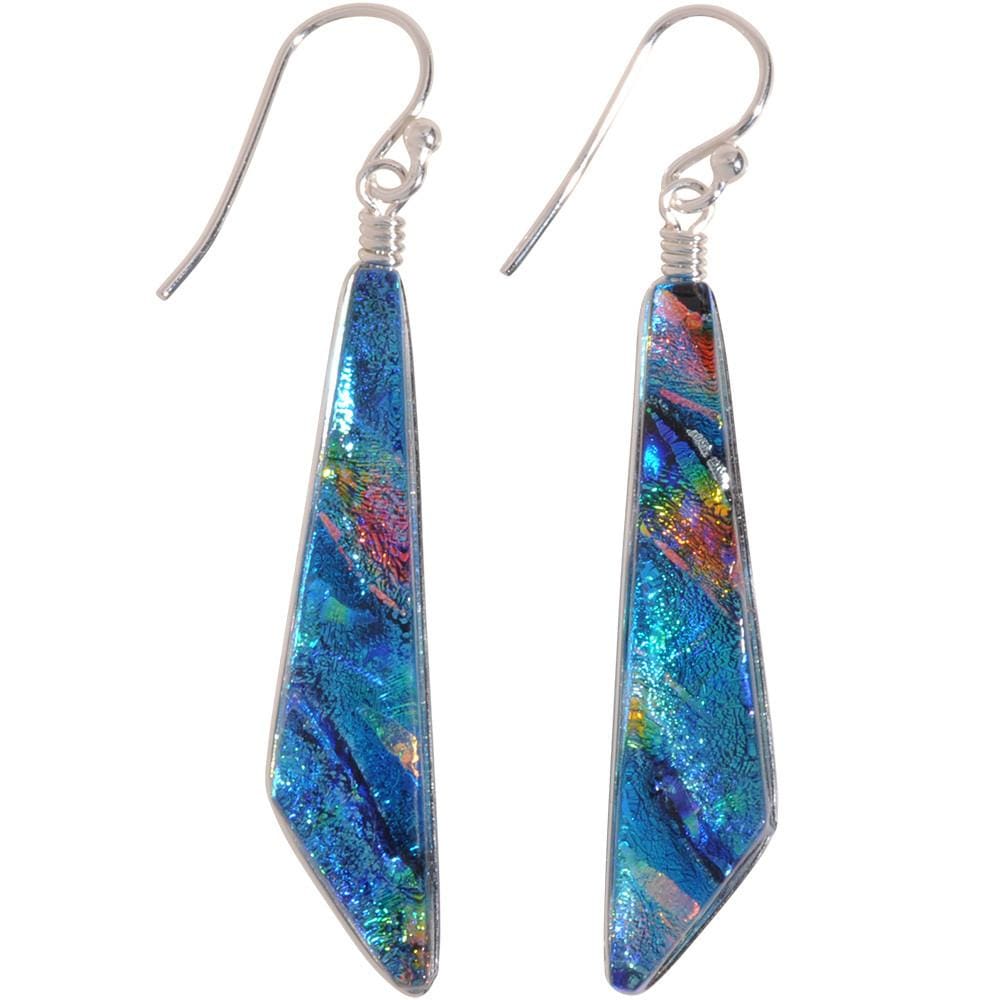 Cascades Earrings - Rainbow Blue. Each nickel-free pair is hand-fired so completely unique.
