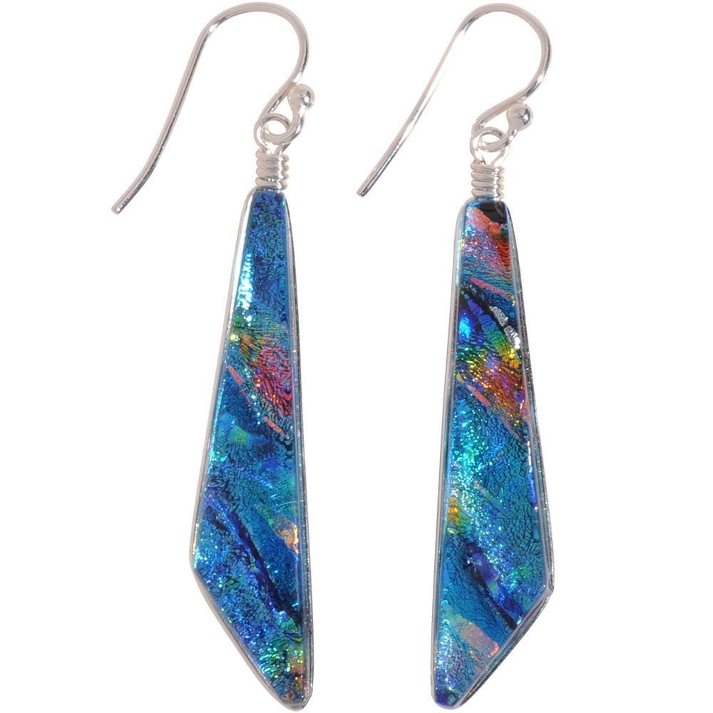 Cascades Earrings - Rainbow Blue. Each nickel-free pair is hand-fired so completely unique. 