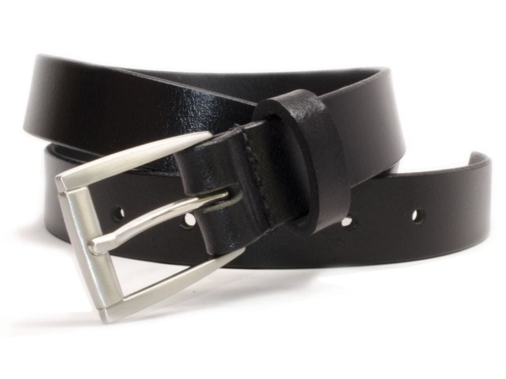 Child's Smoky Mountain Belt (Black). Zinc alloy buckle; sleek thin black leather strap.