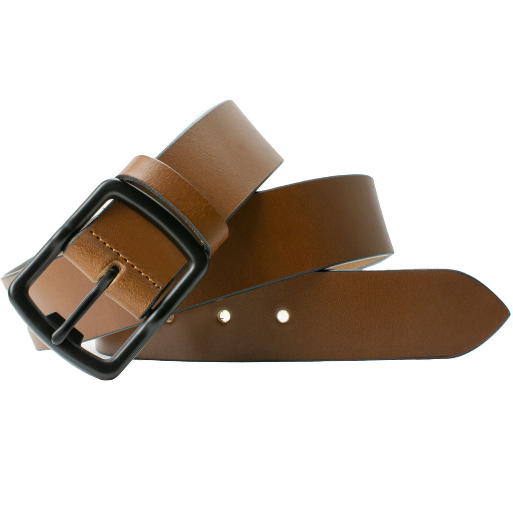 Cold Mountain Brown Belt. Black buckle features functional bottle opener on one end; single prong.