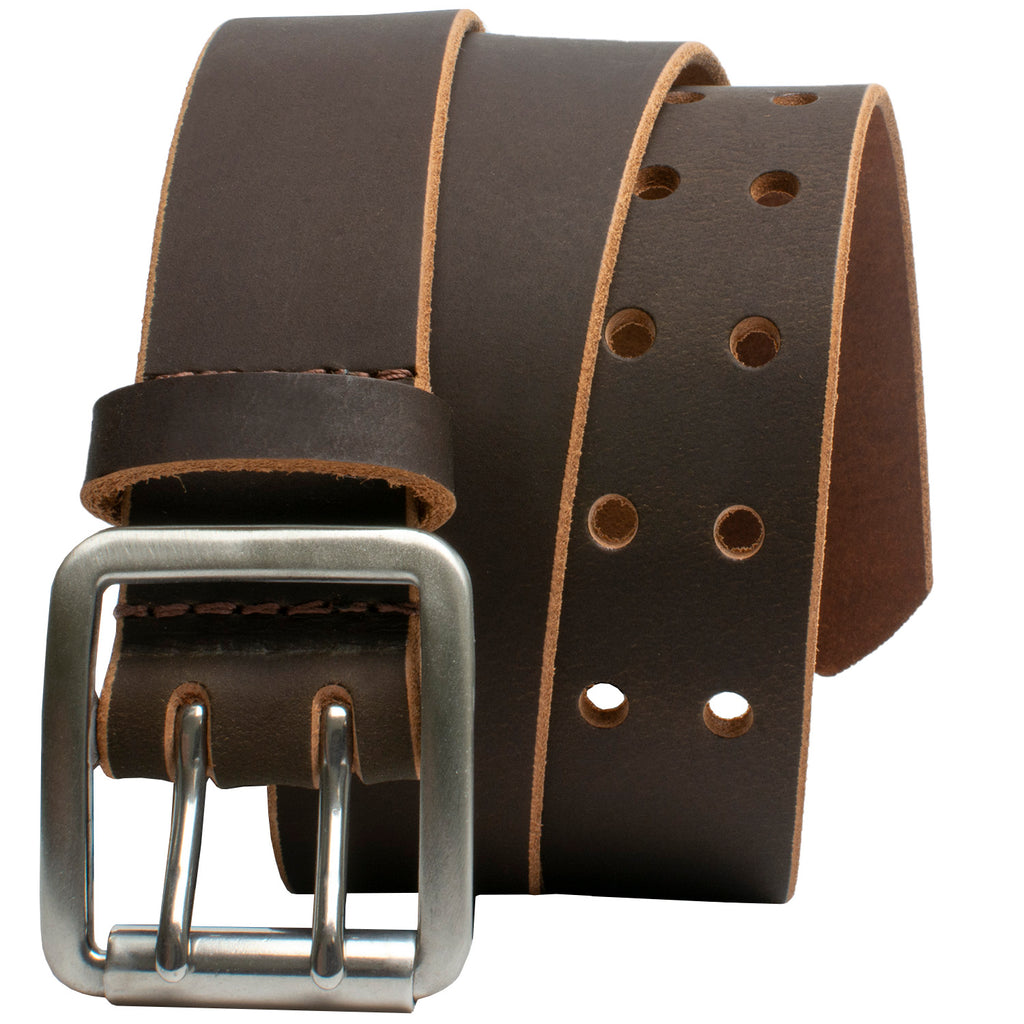 Ridgeline Trail Heavy Duty Brown Belt by Nickel Smart. Stainless steel buckle; solid leather strap.