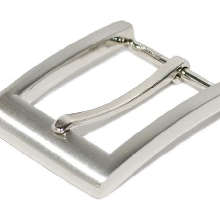 Silver Square Buckle by Nickel Smart. Squared zinc alloy belt buckle; single prong. Silver in color.