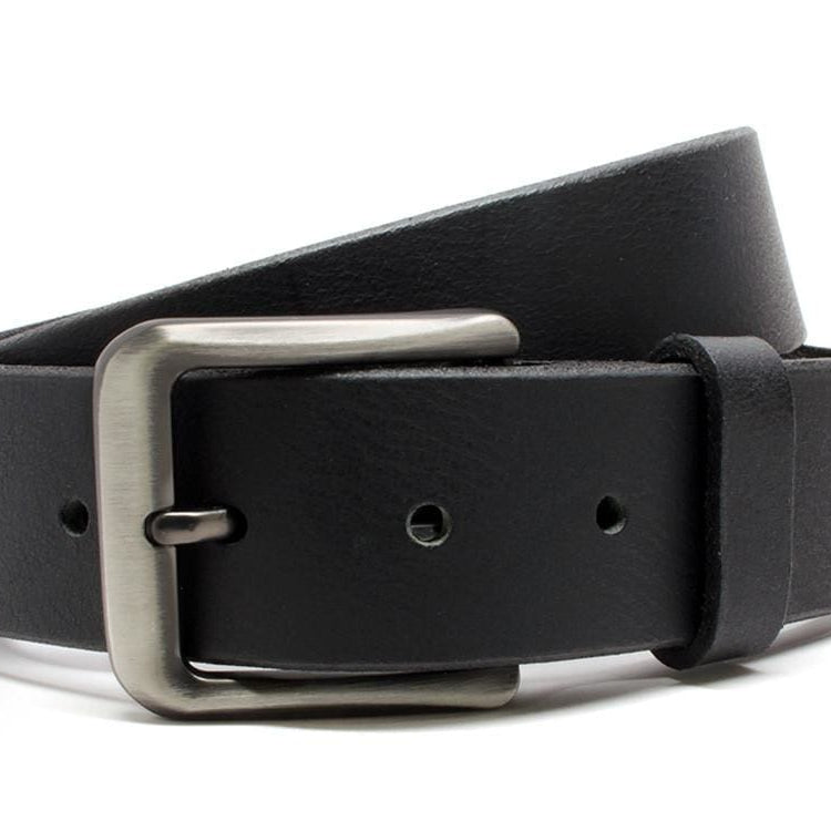 Smoky Mountain Black Belt II. Strap is solid black leather with black dyed edges for polished look.