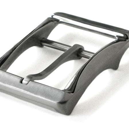 Titanium Work Buckle by Nickel Smart. Center-bar silver-tone buckle made from pure titanium.