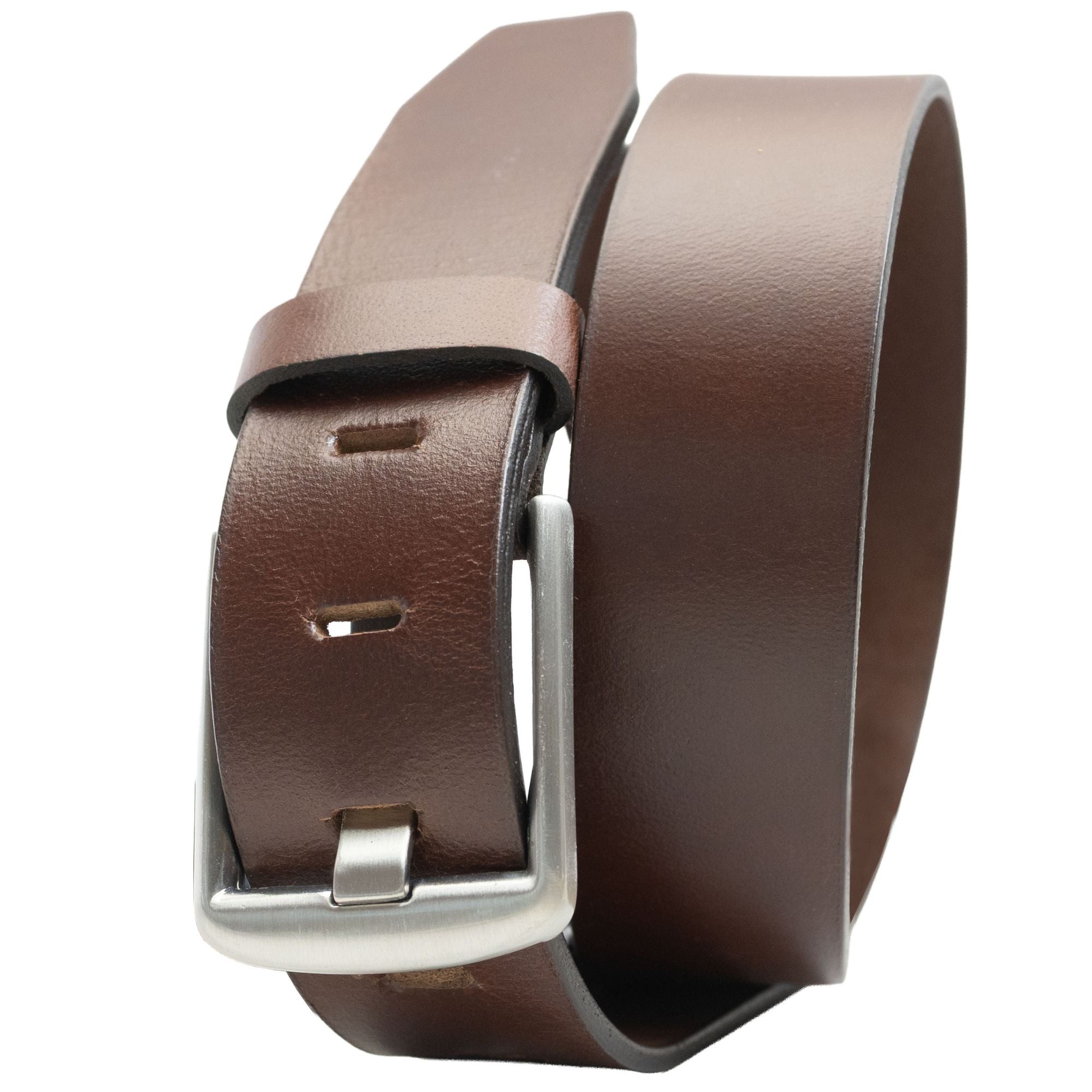 Brown Wide Pin Leather Belt | Nickel Free & Hypoallergenic Buckle