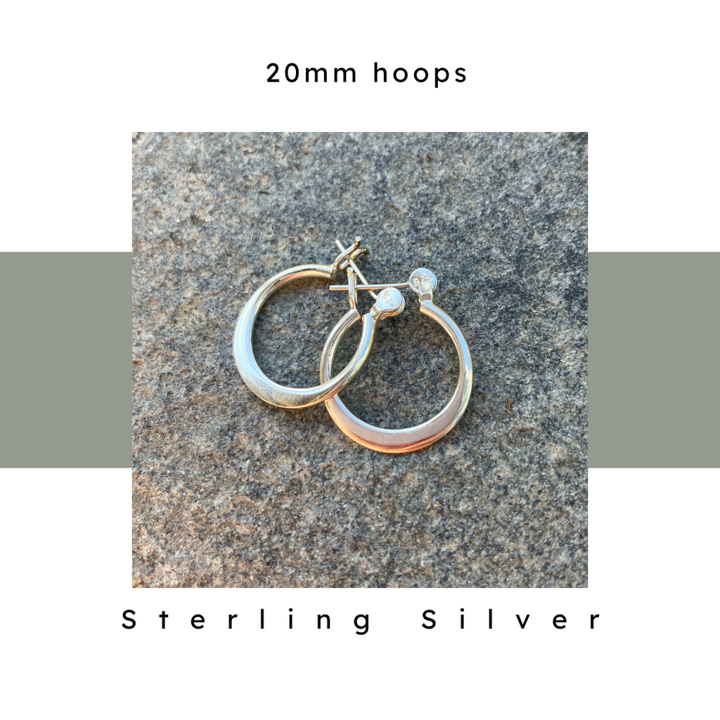 Sterling Silver Hoops by Nickel Smart® - 20mm Hypoallergenic Earrings
