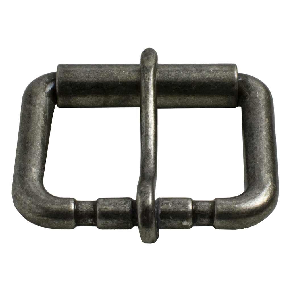 Natural Silver finish, 1.5 inch roller buckle, nickel free, hypoallergenic, rectangular shape
