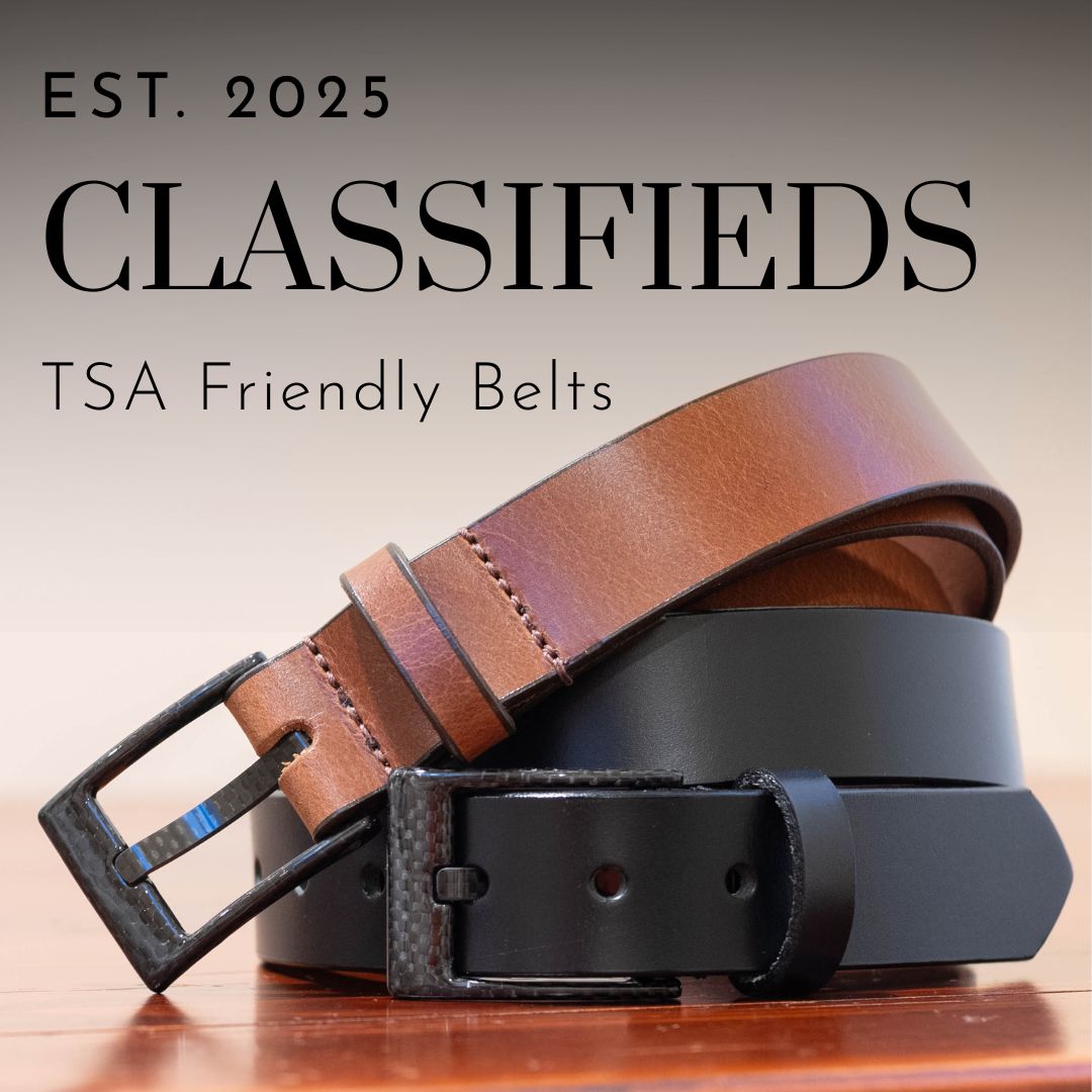 The Classified Carbon Fiber Leather Belt Set | Metal-Free