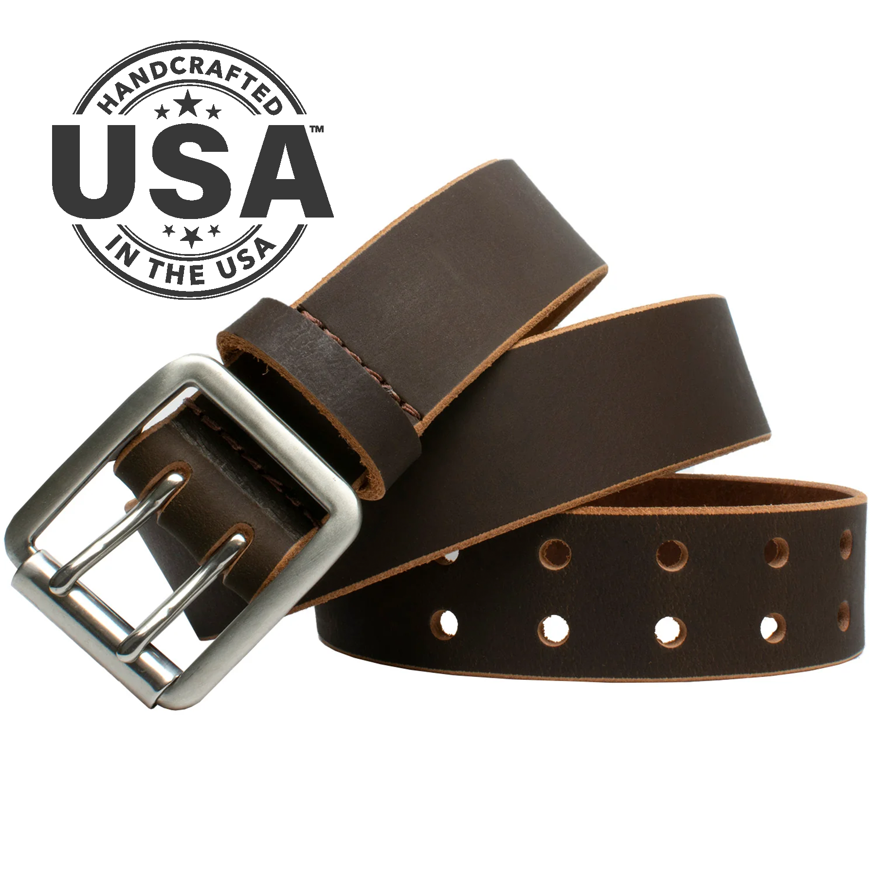 Ridgeline Trail Heavy Duty Brown Belt Work Belt with Stainless Steel