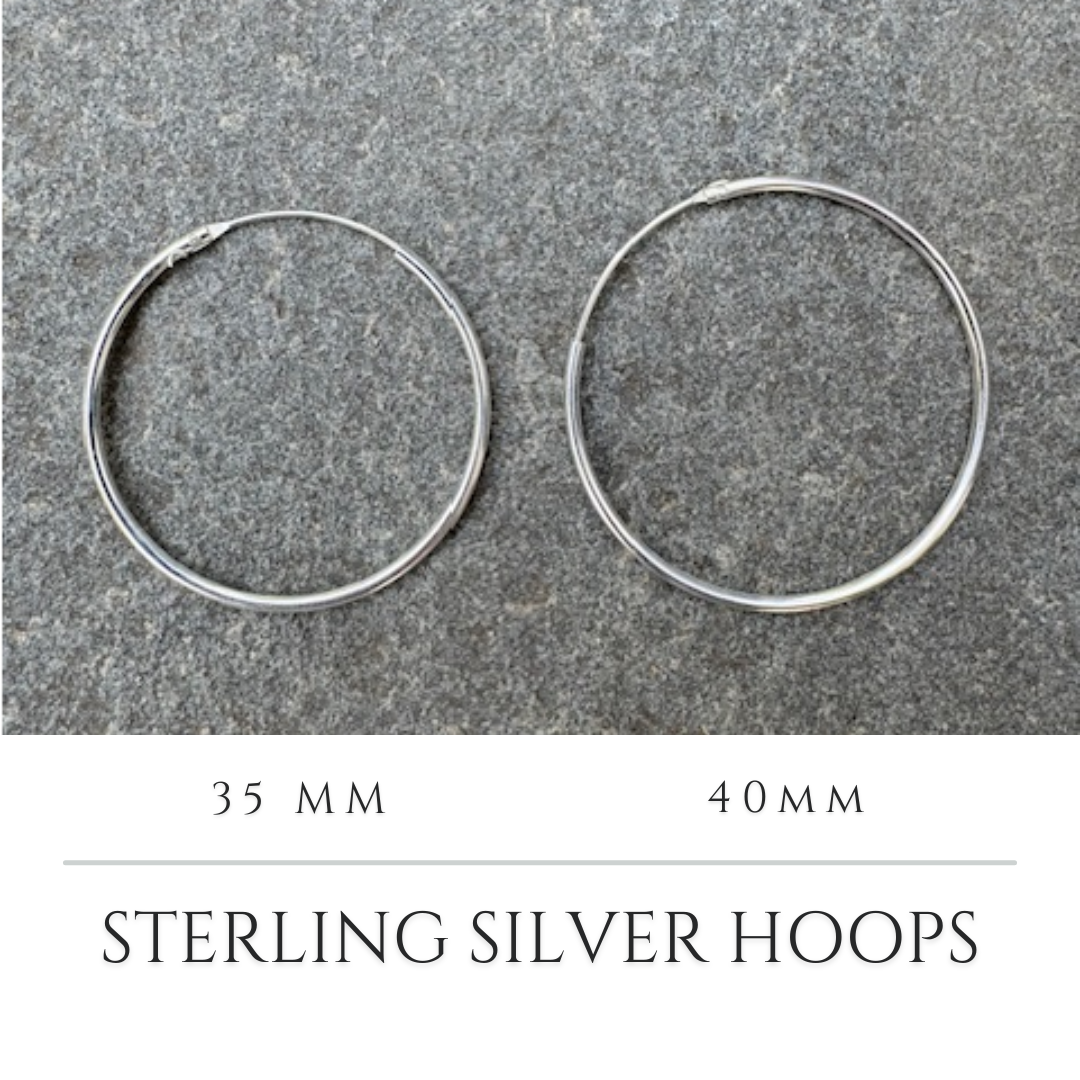 Sterling Silver Hoops by Nickel Smart 40 mm Hypoallergenic Earrings