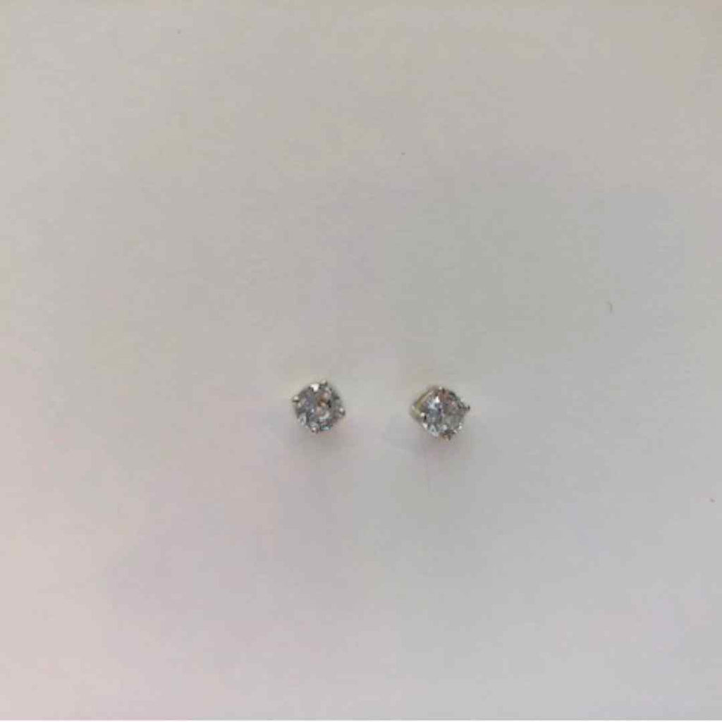 Hypoallergenic, nickel free post earrings with sterling silver backing and clear crystal stones 6mm.