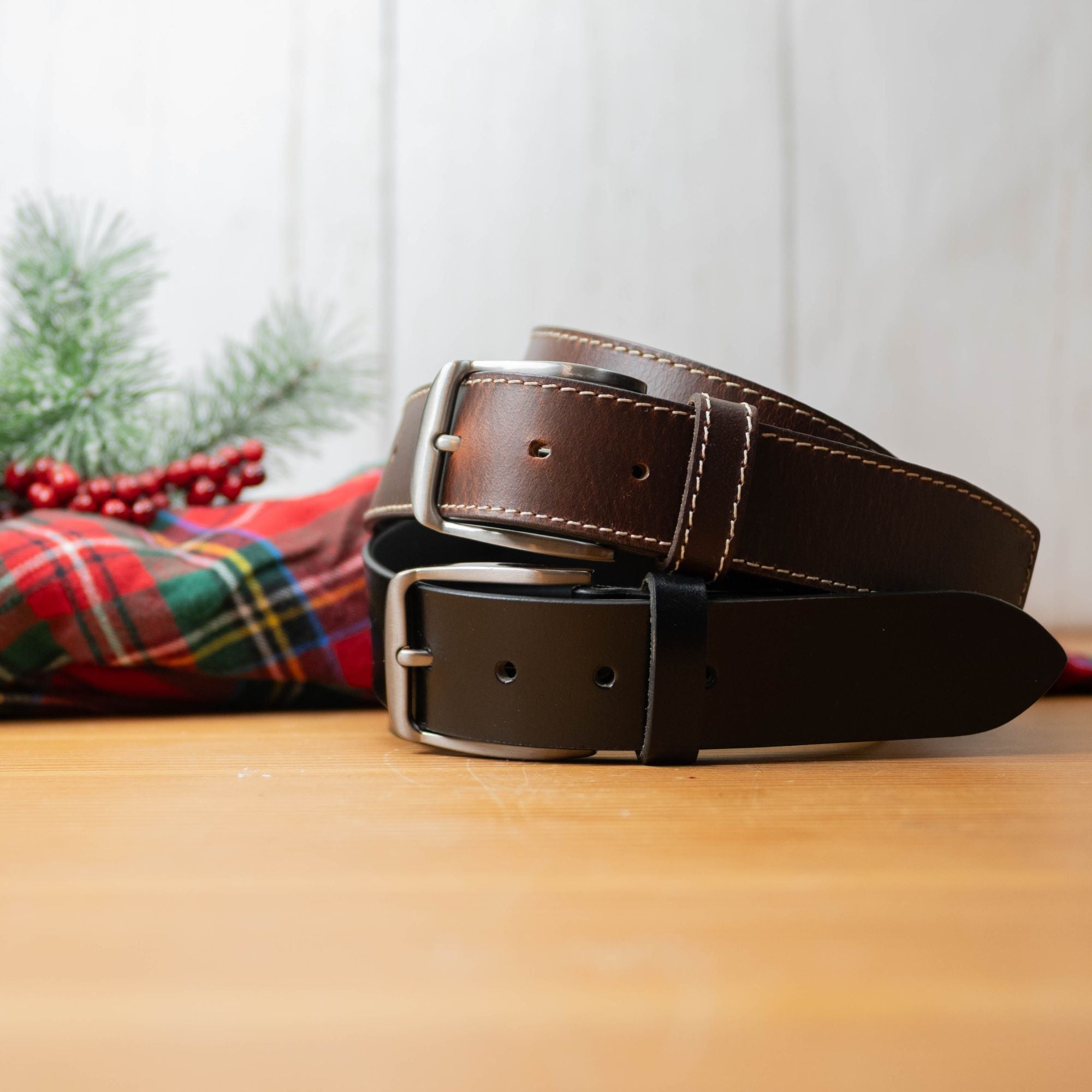 Slick City Leather Belt Set | Nickel Free Buckles