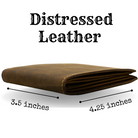 Randolph Bifold Distressed Leather Wallet. Distressed leather wallet - 4¼ inch wide by 3½ inch tall.