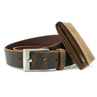 Caraway Mountain belt with bifold Randolph wallet. Distressed brown leather