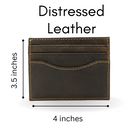 Reed Distressed Leather Card Case Holder. Crafted from distressed leather. 4" wide by 3 1/8" tall