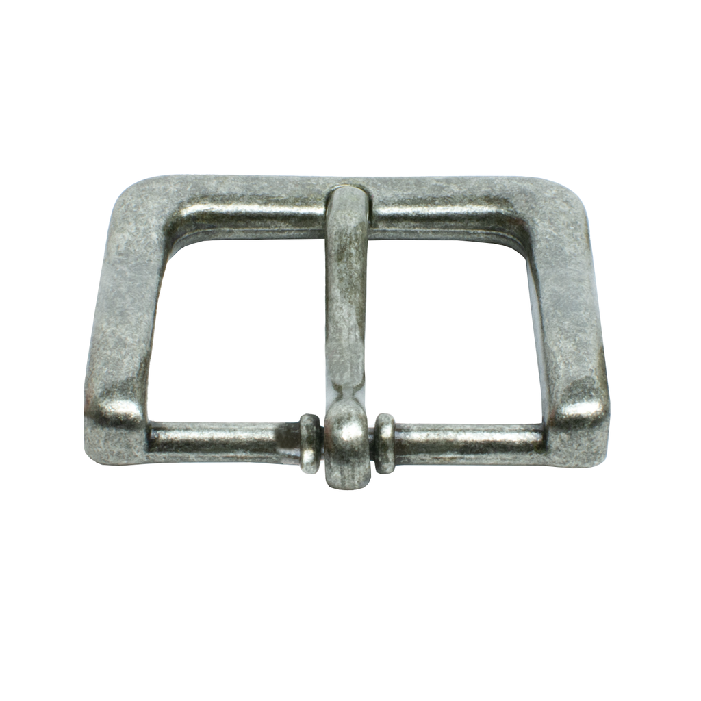 Explorer Buckle. Fits 1 ¼ or 1⅜ inch (32 mm to 35 mm) belt straps. Single prong on square buckle.