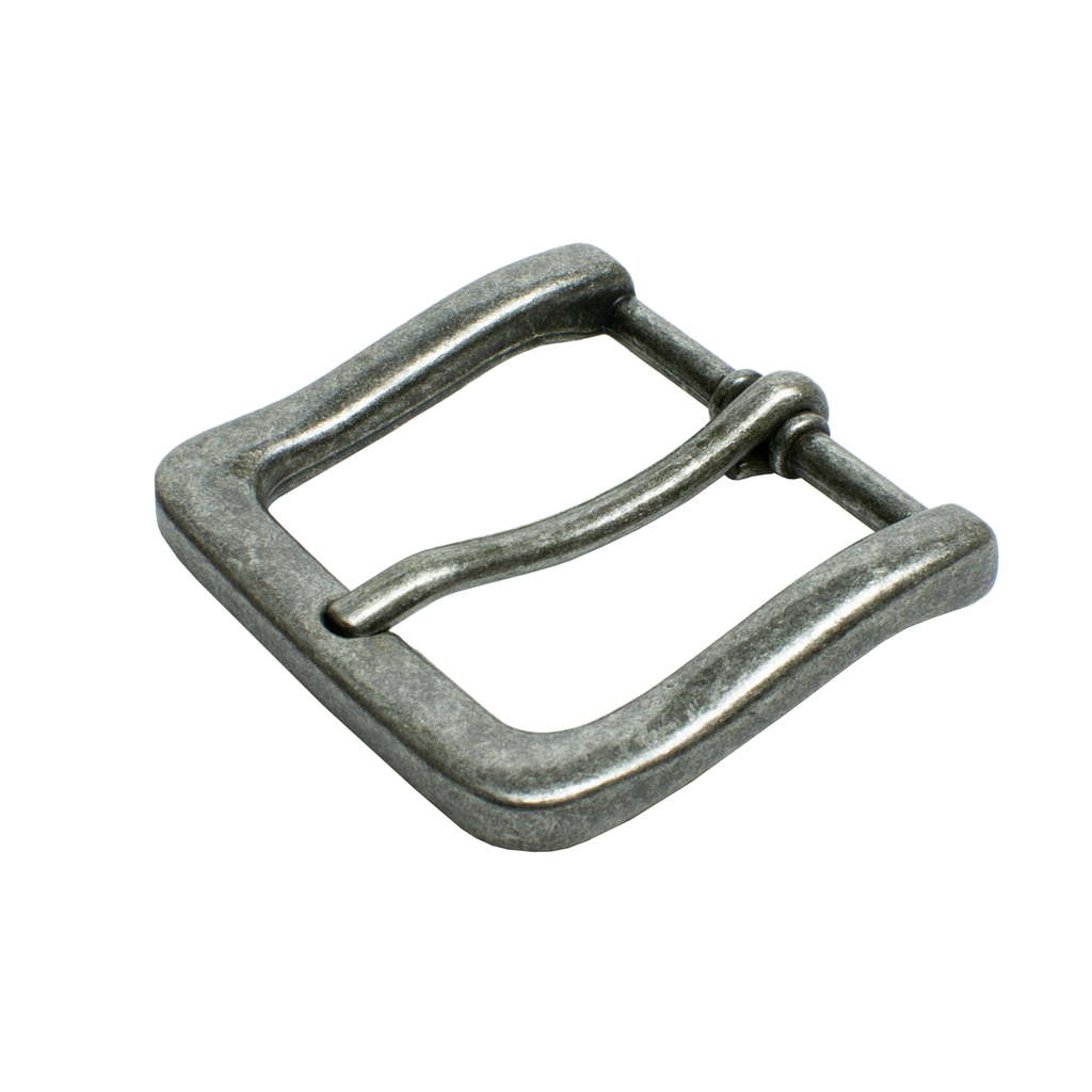 Explorer Buckle by Nickel Zero. Square nickel-free buckle with rounded corners, natural tone finish.