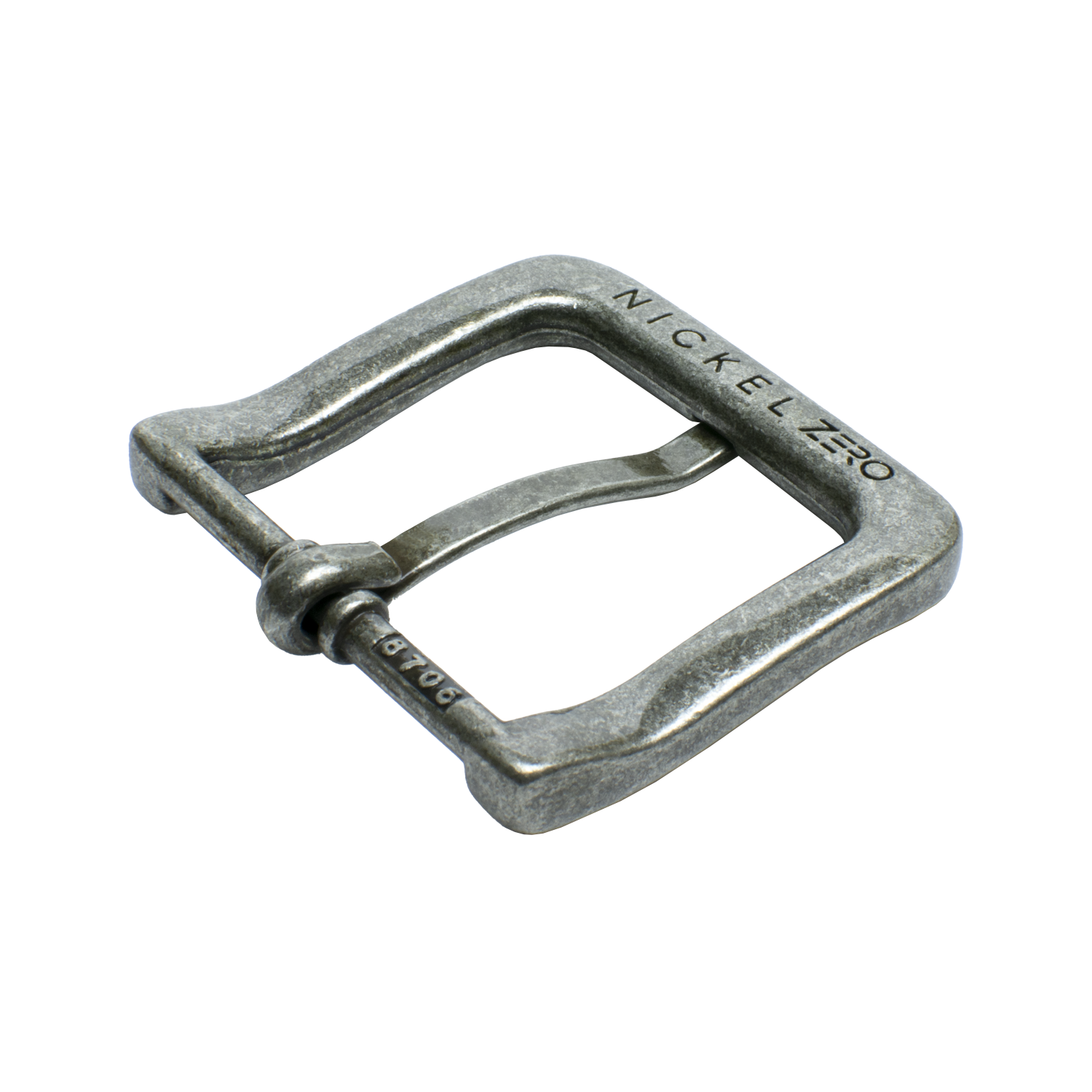 Explorer Buckle. Back of buckle features engraved Nickel Zero logo. Classically designed belt buckle