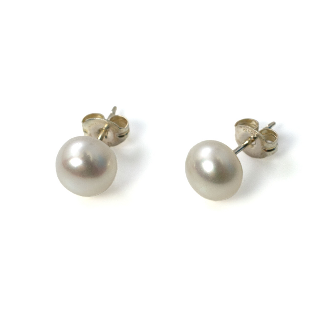 Magnolia Freshwater Pearl Post Earrings. Hypoallergenic pearl earrings made from freshwater pearls.