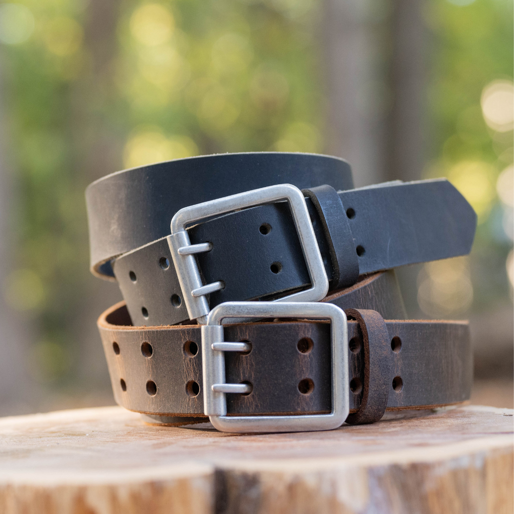 Image of Ridgeline Trail Leather Belt Set.  1.5 inches wide. Full Grain Leather. Nickel Free Buckle