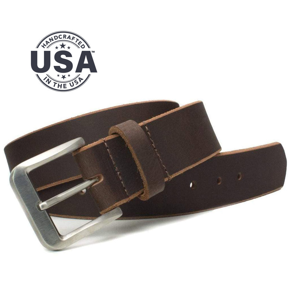 Roan Mountain Titanium Belt. Handcrafted in the USA. Pure titanium buckle stitched on to strap.