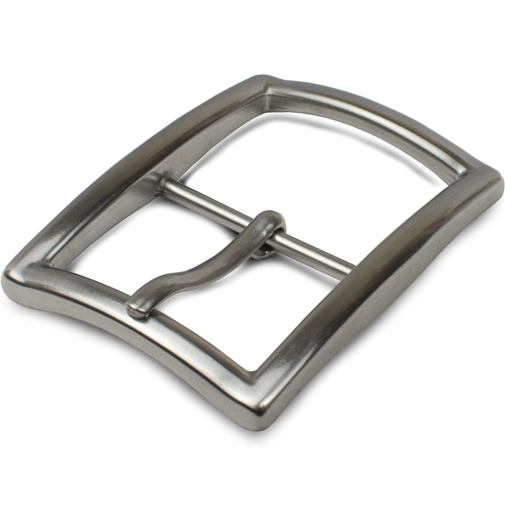 Titanium Center Bar Dress Buckle by Nickel Smart. Rectangular silver-tone belt buckle; single pin.
