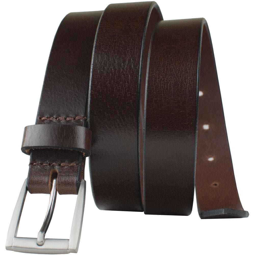 Distressed Rose Belt - Hypoallergenic Women's Belt 40 inch / Distressed Brown / Zinc Alloy/Leather