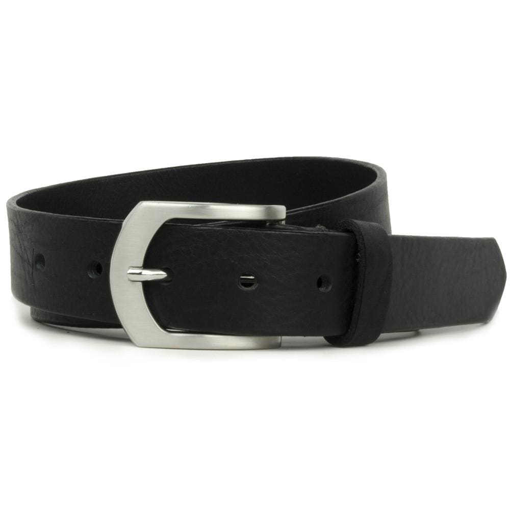 Deep River Black Belt by Nickel Smart. Women's arched zinc alloy buckle with single prong.