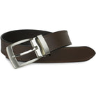 Elk Knob Brown Belt. Nickel free clamp style buckle features metal keeper and gently curved sides.