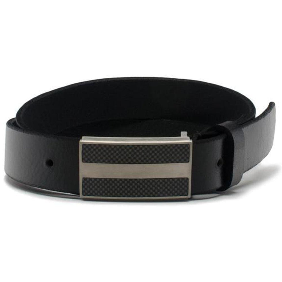 Genuine Leather Belt with Titanium/Carbon Fiber Buckle