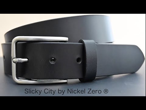 Slick City Black Leather Belt by Nickel Zero Slick City Black Leather Belt by Nickel Zero