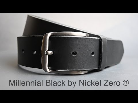 Millennial Black Belt 360 video. Ageless style. Full grain leather. Nickel Zero - our brand is our promise.