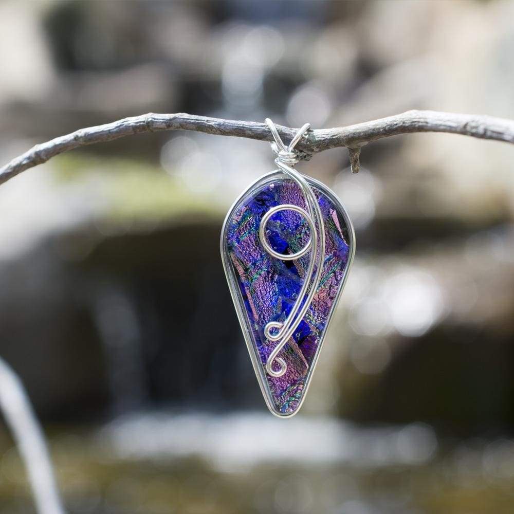 Ivy Nickel Free Dichroic Glass Pendant - stunning color and design!