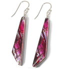 Merry Waterfalls Earrings by Nickel Smart. Long comet-shaped dangles in bright pinks. Nickel free.