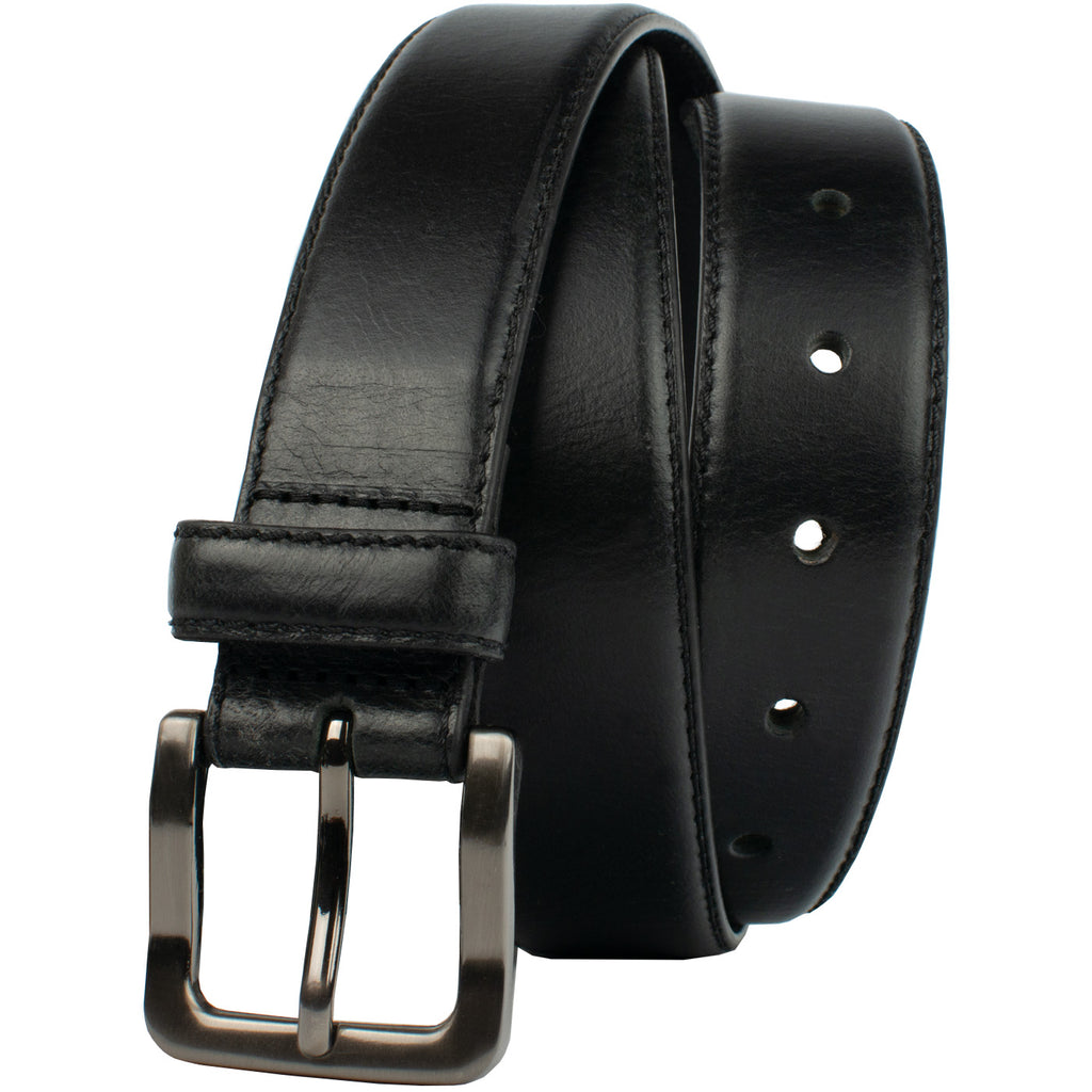 The Site Manager Black and Distressed Brown Leather Work Belts by Nickel  Smart®