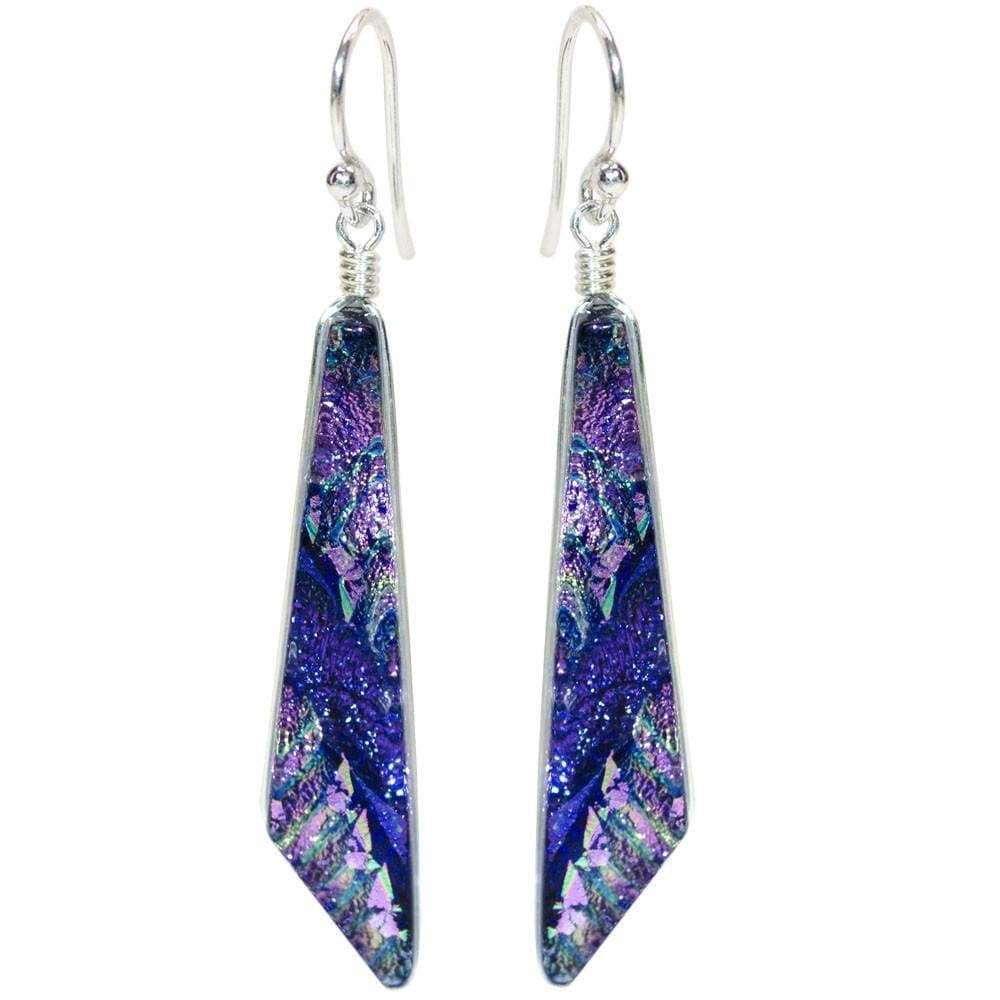 Queen Falls Earrings. Hypoallergenic earrings. This pair is lilac and dark purple; one-of-a-kind.