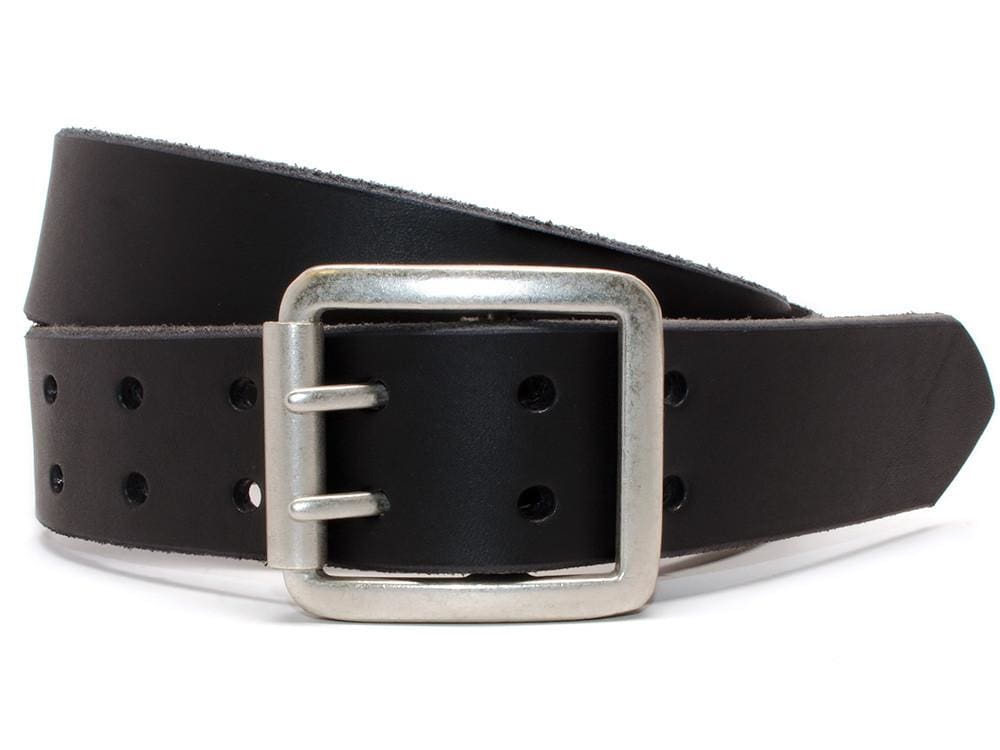 Ridgeline Trail Belt (black). Silver-tone buckle with roller buckle. Strap has double pin holes.