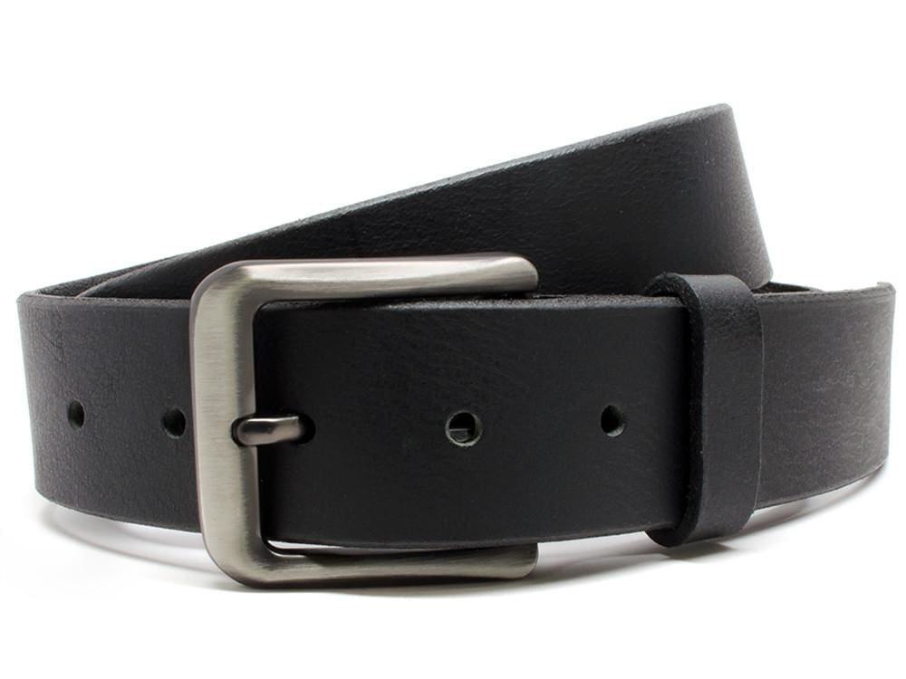 Smoky Mountain Black Belt II. Strap is solid black leather with black dyed edges for polished look.