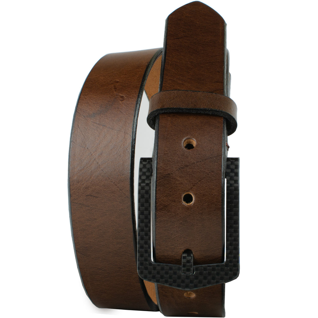 Stealth Brown Belt. Strap is one solid piece of full grain leather. Metal free belt.