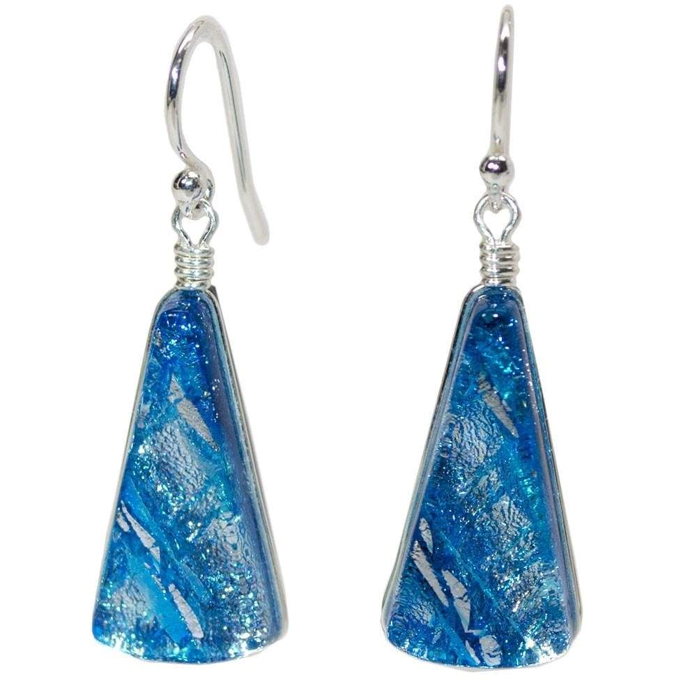 Window Waterfalls Earrings - Sea Blue. Each pair is one of a kind and hand-fired in North Carolina.